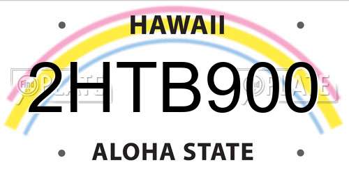 2HTB900 Hawaii License Plate