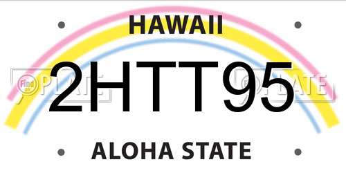 2HTT95 Hawaii License Plate