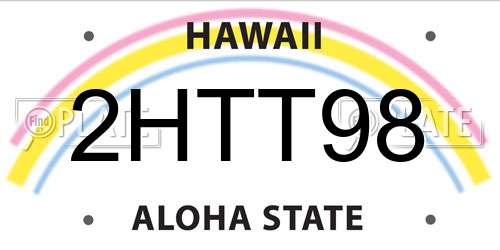 2HTT98 Hawaii License Plate