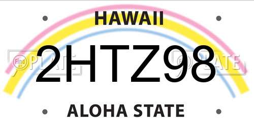 2HTZ98 Hawaii License Plate