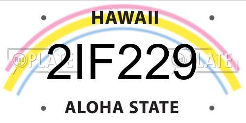2IF229 Hawaii License Plate