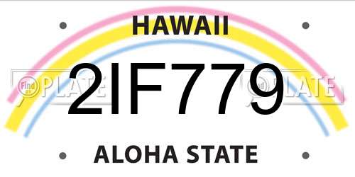 2IF779 Hawaii License Plate