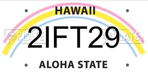 2IFT29 Hawaii License Plate