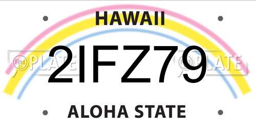 2IFZ79 Hawaii License Plate