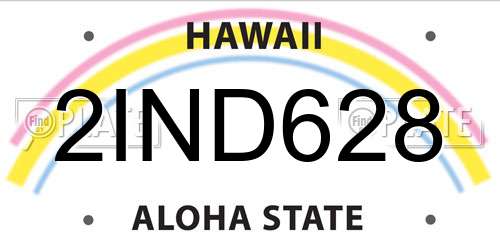 2IND628 Hawaii License Plate