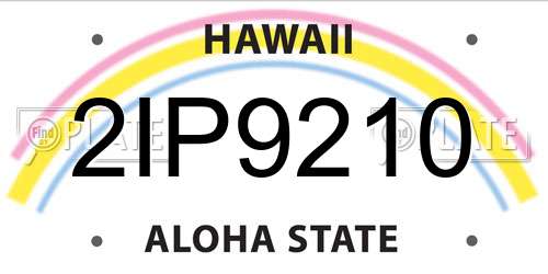 2IP9210 Hawaii License Plate