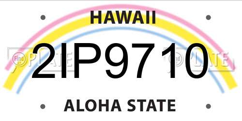2IP9710 Hawaii License Plate
