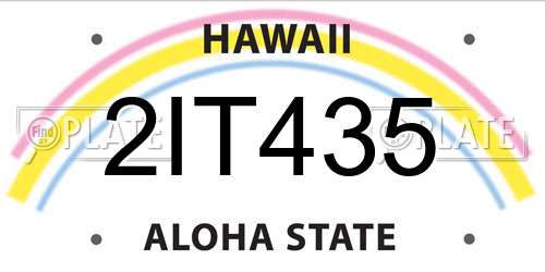 2IT435 Hawaii License Plate