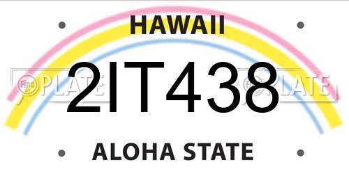 2IT438 Hawaii License Plate