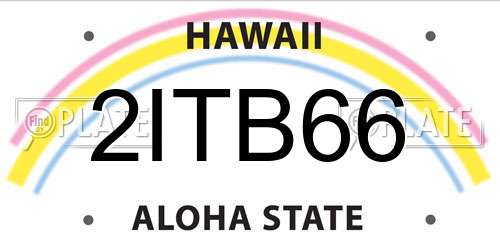 2ITB66 Hawaii License Plate