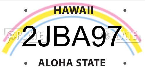2JBA97 Hawaii License Plate