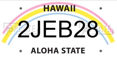 2JEB28 Hawaii License Plate