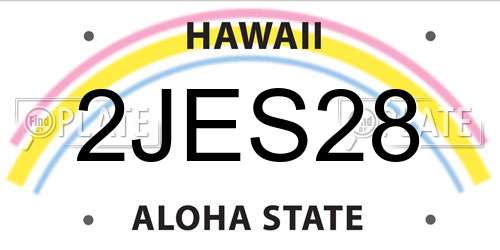 2JES28 Hawaii License Plate