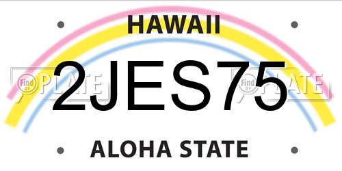 2JES75 Hawaii License Plate