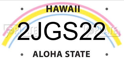 2JGS22 Hawaii License Plate