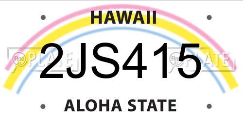 2JS415 Hawaii License Plate