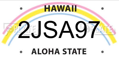 2JSA97 Hawaii License Plate