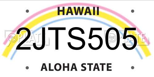 2JTS505 Hawaii License Plate