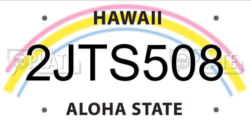 2JTS508 Hawaii License Plate