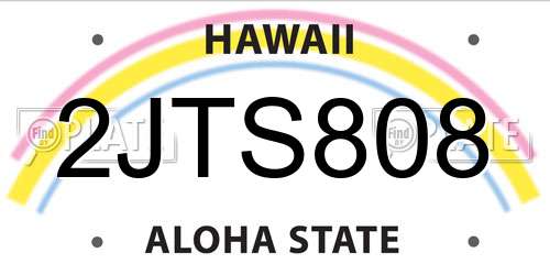 2JTS808 Hawaii License Plate