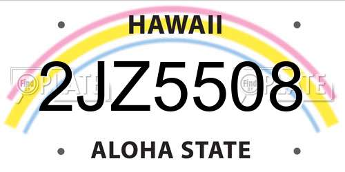 2JZ5508 Hawaii License Plate