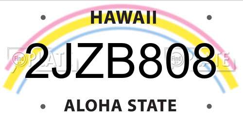 2JZB808 Hawaii License Plate
