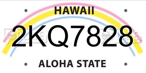 2KQ7828 Hawaii License Plate