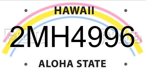 2MH4996 Hawaii License Plate
