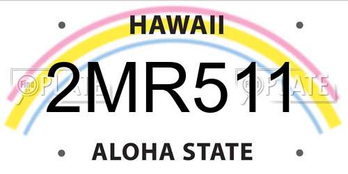2MR511 Hawaii License Plate