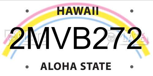 2MVB272 Hawaii License Plate