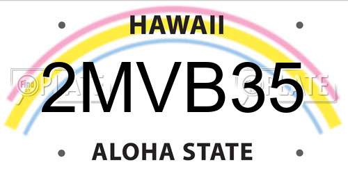 2MVB35 Hawaii License Plate