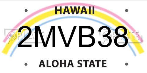 2MVB38 Hawaii License Plate