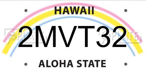 2MVT32 Hawaii License Plate