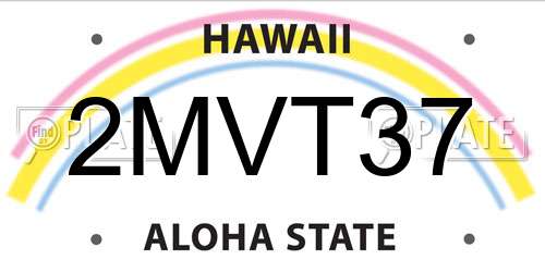 2MVT37 Hawaii License Plate