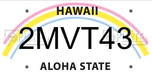 2MVT43 Hawaii License Plate