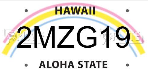 2MZG19 Hawaii License Plate