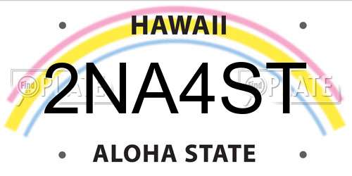 2NA4ST Hawaii License Plate