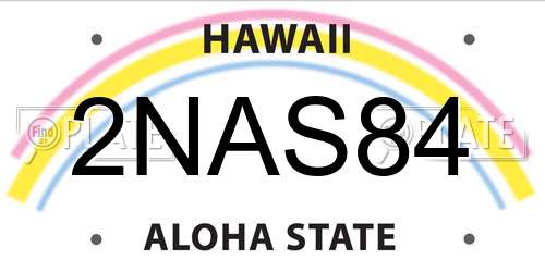 2NAS84 Hawaii License Plate