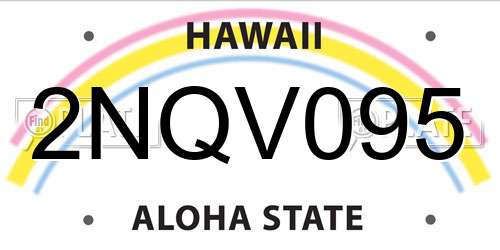 2NQV095 Hawaii License Plate