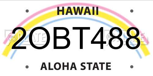 2OBT488 Hawaii License Plate