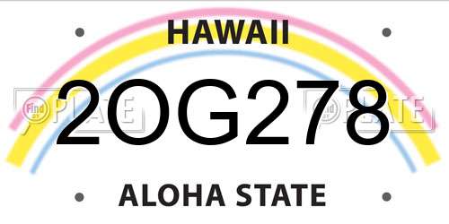 2OG278 Hawaii License Plate