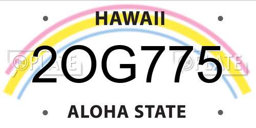 2OG775 Hawaii License Plate