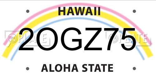 2OGZ75 Hawaii License Plate