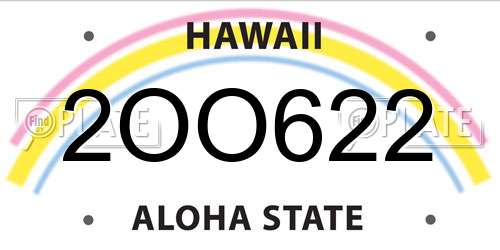 2OO622 Hawaii License Plate