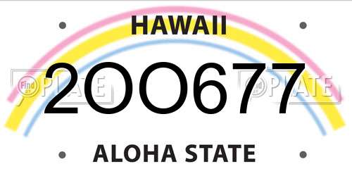 2OO677 Hawaii License Plate