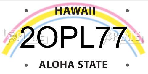 2OPL77 Hawaii License Plate
