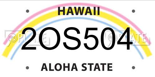 2OS504 Hawaii License Plate