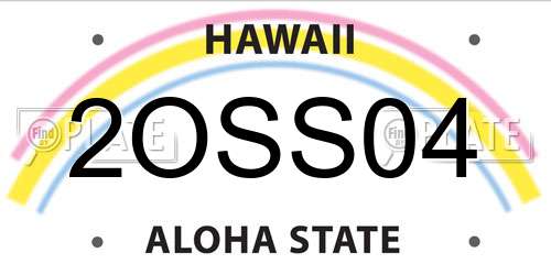2OSS04 Hawaii License Plate