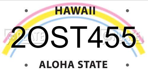 2OST455 Hawaii License Plate