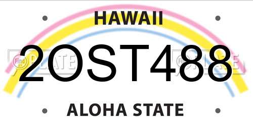 2OST488 Hawaii License Plate